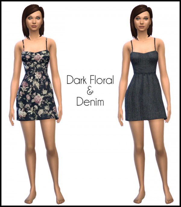  Simista: Dark Floral And Denim Dress
