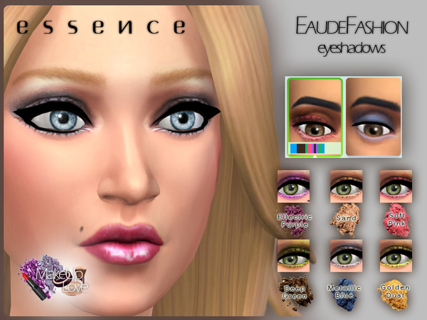  The Sims Resource: EauDeFashion Eyeshadows by Simseviyo