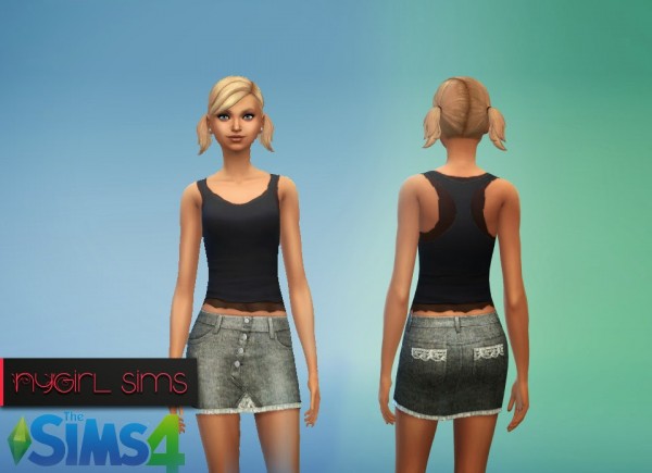  NY Girl Sims: 4 Button Denim Skirt