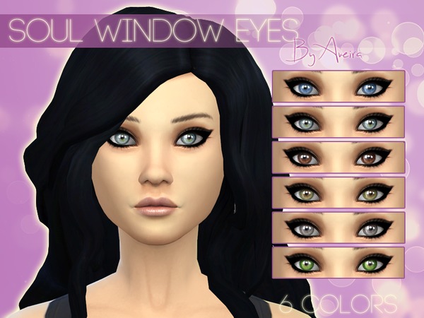  The Sims Resource: Soul Window Eyes Non Default   6 Colors by Aveira