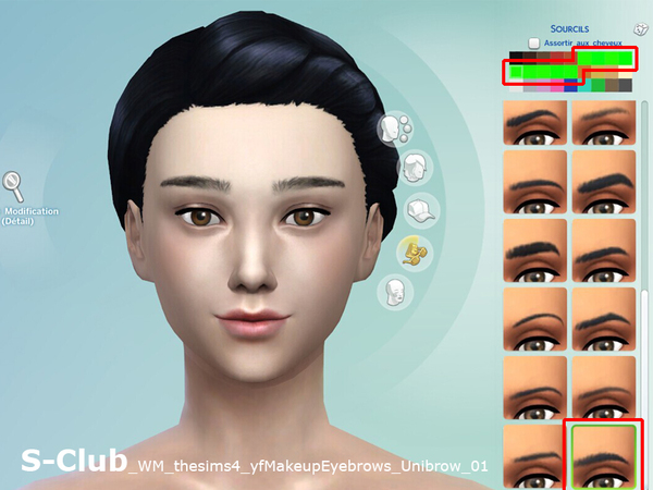  The Sims Resource: Eyebrows Unibrow 01 by S Club