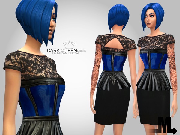  The Sims Resource: Dark Queen Dress by  Miraminkova