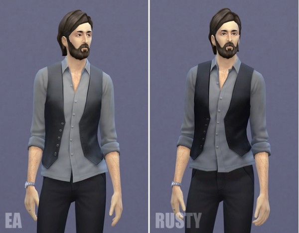  Rusty Nail: Shirt rolled vest retextured