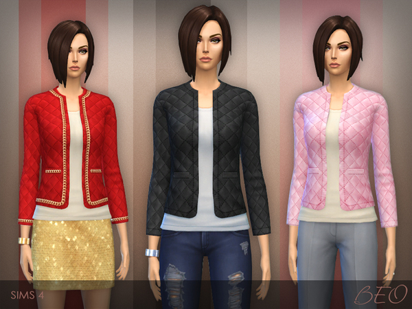  The Sims Resource: Quilted jacket by Beo2010