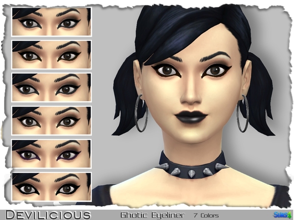  The Sims Resource: Gothic Eyeliner 7 In 1 by Devilicious