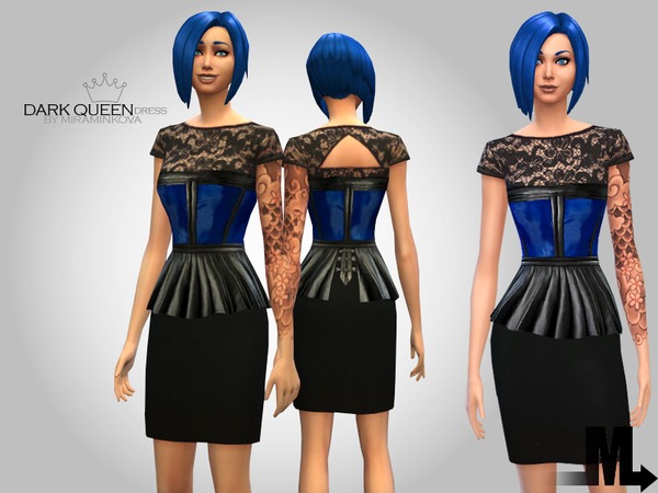  The Sims Resource: Dark Queen Dress by  Miraminkova