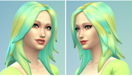  The simsperience: Yellow Blue Faded Hair