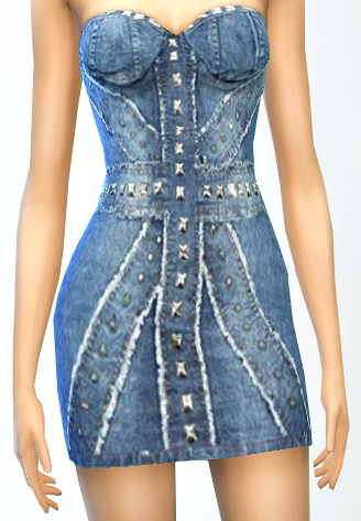  Irida Sims 4: Denim dress