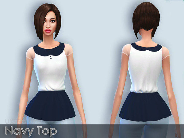  The Sims Resource: Navy Top by UKTRASH