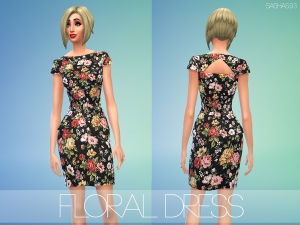  The Sims Resource: Floral dress by sashas93