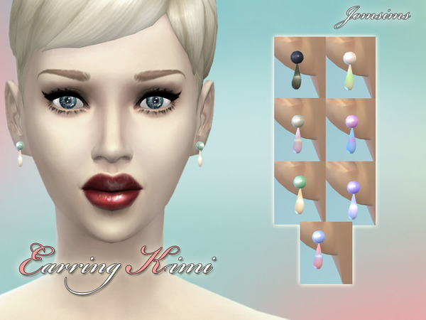  The Sims Resource: Earring kimi multicolor by JomSims