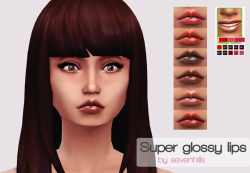  Sevenhill Sims: Super glossy lips