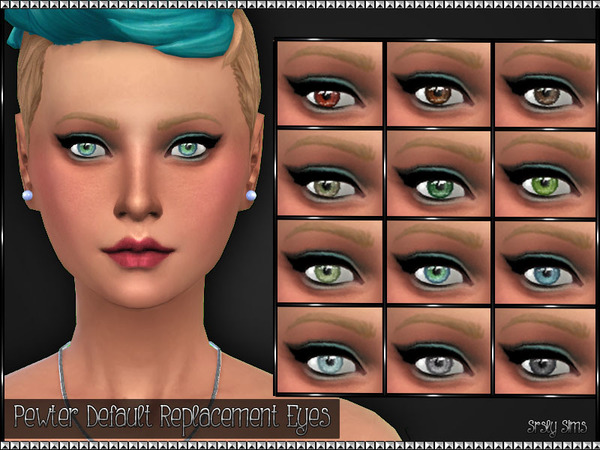  The Sims Resource: Pewter Default Replacement Eyes by SrslySims