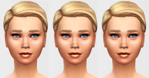  Pure Sims: Set of 6 Different Piercings