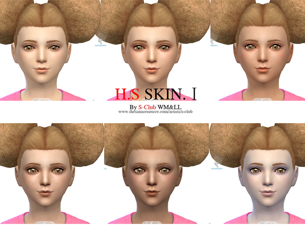  The Sims Resource: WMLL  HS skintones I by S Club