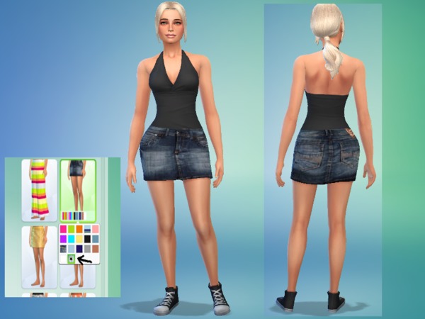  The Sims Resource: Set denim miniskirt by Simsoertchen