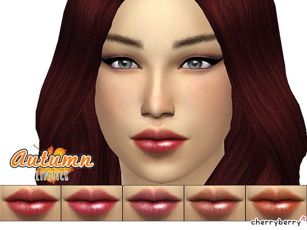  The Sims Resource: Autumn lipstick by CherryBerrySim