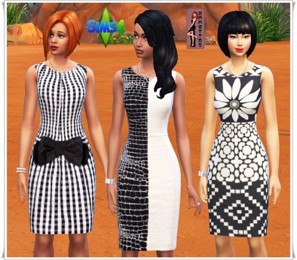  Annett`s Sims 4 Welt: Black & White Dresses