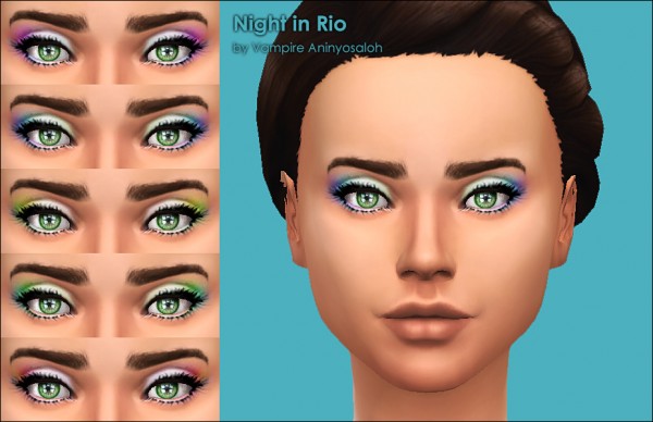  Mod The Sims: Night in Rio 5 eyeshadows + bonus eyelashes by Vampire aninyosaloh