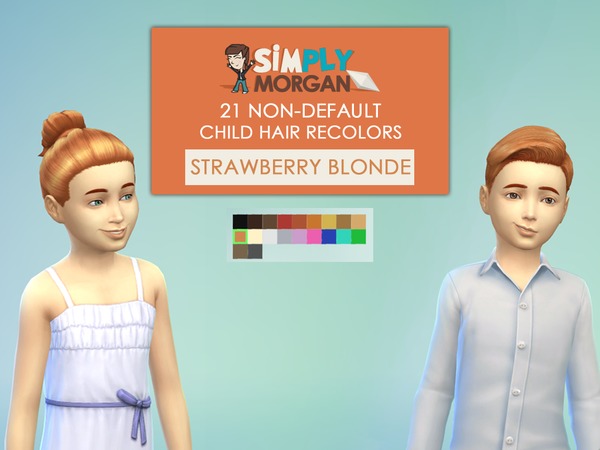  The Sims Resource: Strawberry Blonde Hair Non Default Recolors