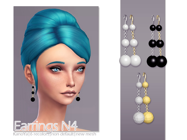 The Sims Resource: Earrings N4   New mesh by KanoYa