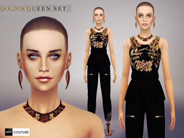  The Sims Resource: Golden Queen Set by Miss Fortune