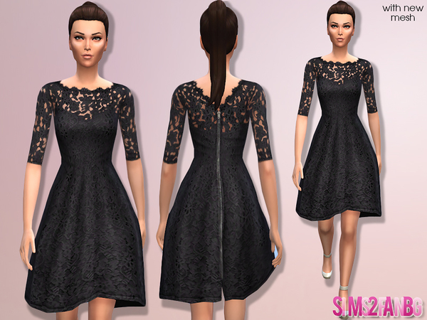  The Sims Resource: Floral cocktail dress 02 by sims2fanbg
