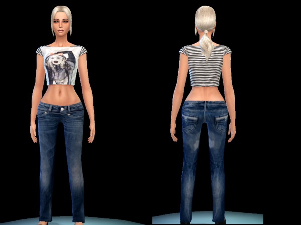  The Sims Resource: Top and jeans casual set by Simsoertchen