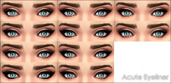  Mod The Sims: Acute Eyeliner 10 styles by Vampire aninyosaloh