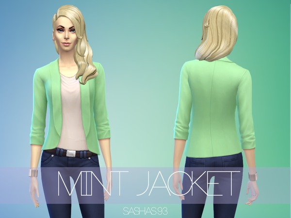  The Sims Resource: Mint Jacket by Sashas93
