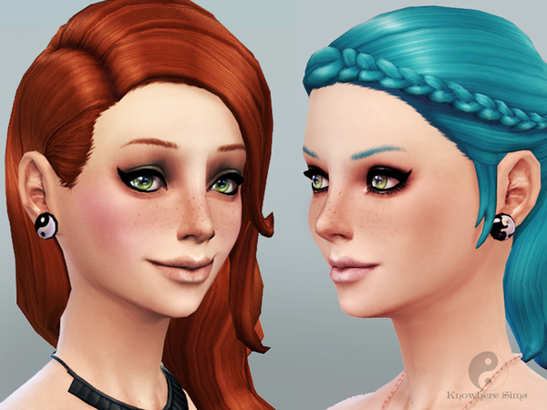  The Sims Resource: Yin Yang Earrings   2 styles Set by HadassaXD