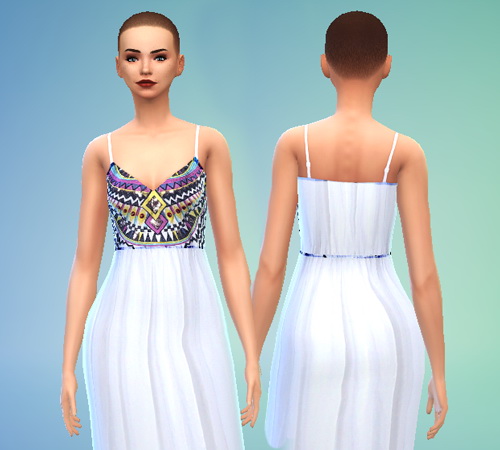  Pure Sims: Embroidery Maxi Dress