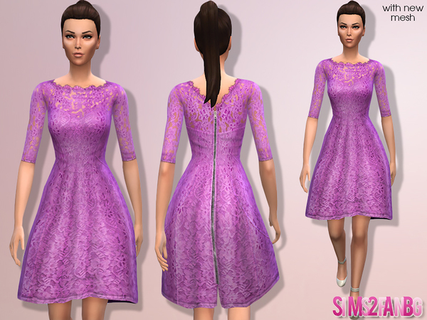  The Sims Resource: Floral cocktail dress 02 by sims2fanbg