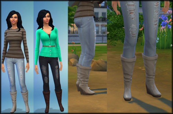  Mod The Sims: New mesh  Calf Slouch Boots Edit by Julie J