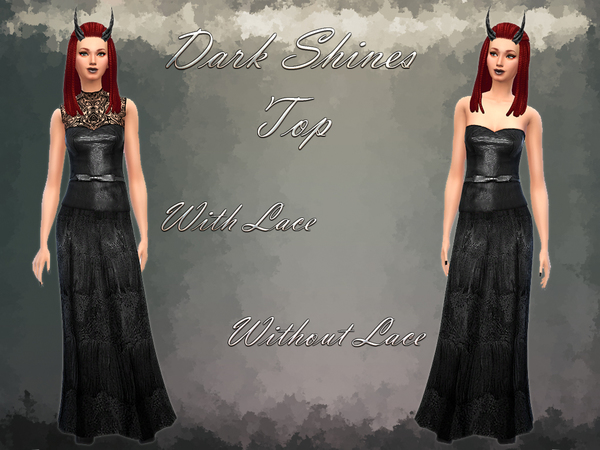 The Sims Resource: Dark Shines Set*Top, Skirt, Nails, Horns by Notegain