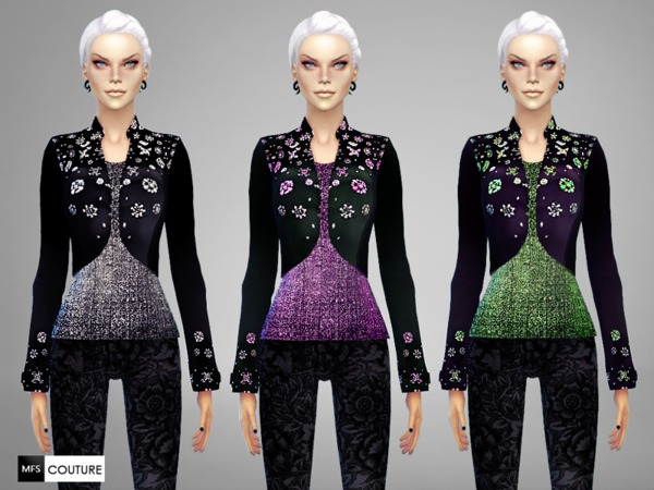  The Sims Resource: Embellished Short Jacket by MissFortune