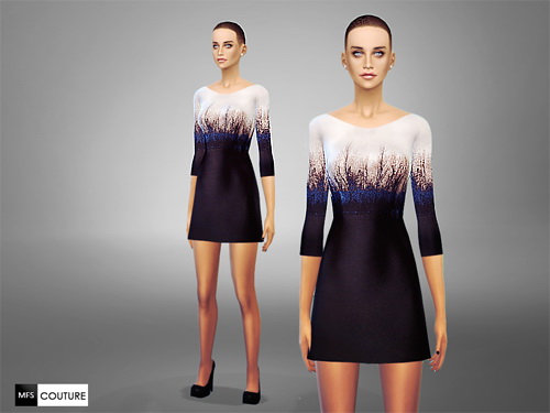  MissFortune Sims: Blue Autumn Dress