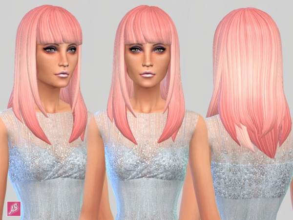  The Sims Resource: Pretty In Pink   Long Straight Bangs by Alexandra Sine