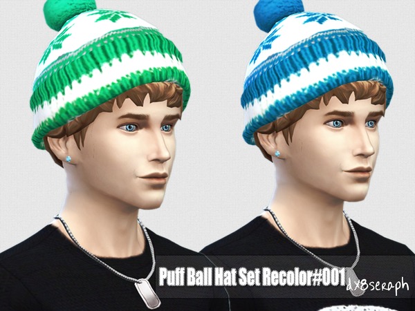 The Sims Resource: Puff Ball Hat Set#001 by dx8seraph