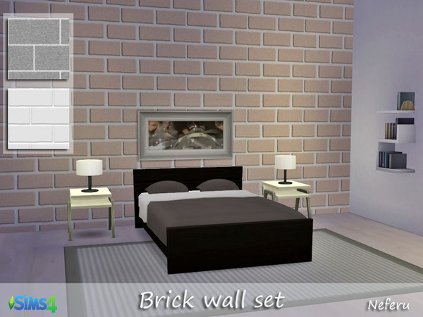  The Sims Resource: Brick Wall set by Neferu
