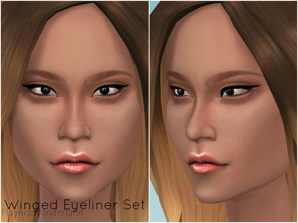  The Sims Resource: Winged Eyeliner Set by PlayersWonderland