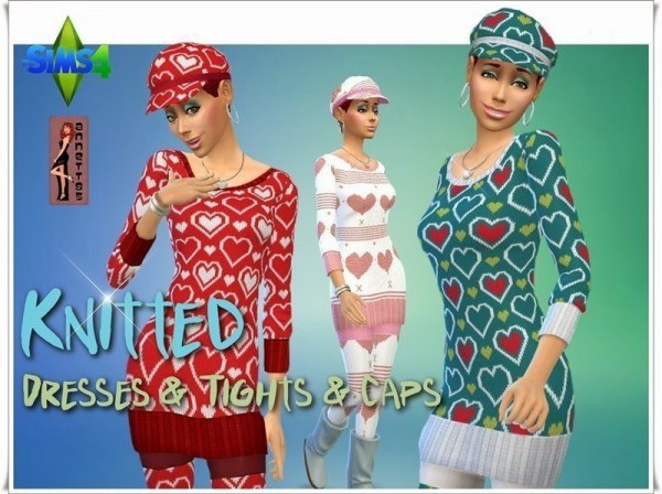  Annett`s Sims 4 Welt: Knitted Dresses & Tights & Caps