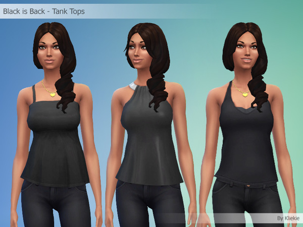  The Sims Resource: Black is Back   Tank Tops by kliekie