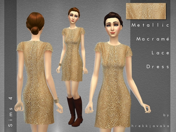  The Sims Resource: Issa Macrame Lace Dress by hrekkjavaka