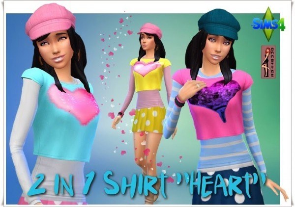  Annett`s Sims 4 Welt: 2 in 1 Shirt Heart
