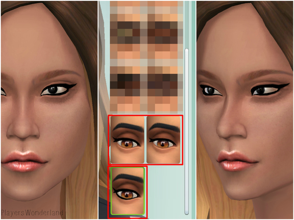  The Sims Resource: Winged Eyeliner Set by PlayersWonderland
