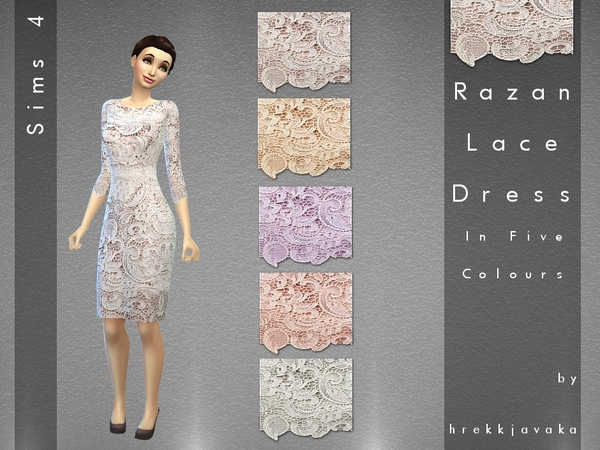  The Sims Resource: Razan Lace Dress by hrekkjavaka