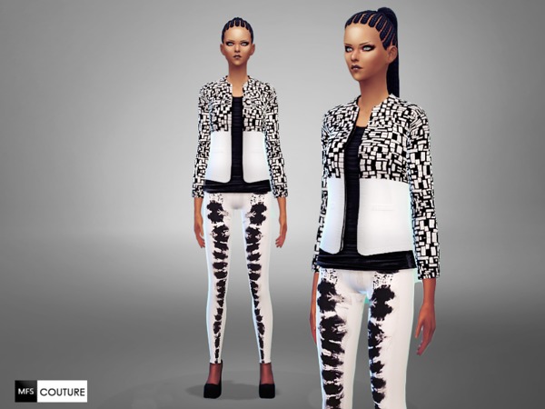  The Sims Resource: Black&White Party Set by Miss Fortune Sims