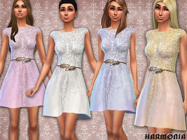  The Sims Resource: Haute Couture Embellished Dress by Harmonia