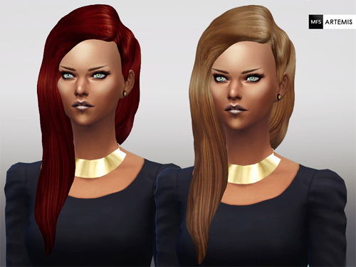  MissFortune Sims: Artemis hair in 6 colors
